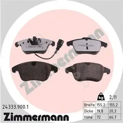 Тормозные колодки ZIMMERMANN 24333.900.1