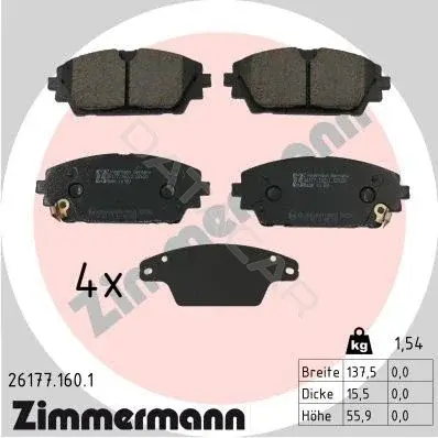 Тормозные колодки ZIMMERMANN 26177.160.1