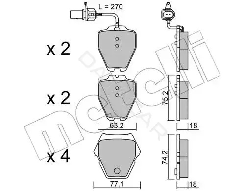 Тормозные колодки METELLI 22-0774-1