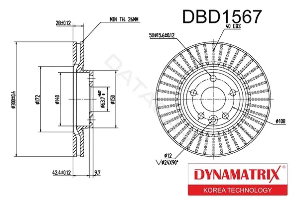 Тормозные диски DYNAMATRIX DBD1567