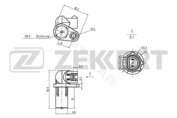 Датчик давления воздуха ZEKKERT SE-4074