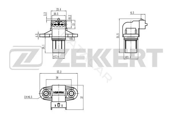 Датчик давления воздуха ZEKKERT SE-5025