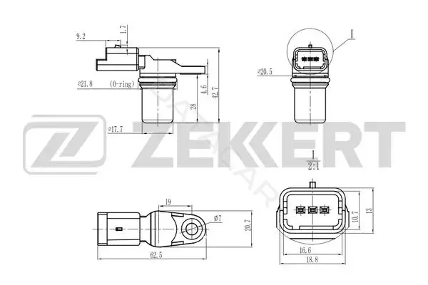 Датчик давления воздуха ZEKKERT SE-5014