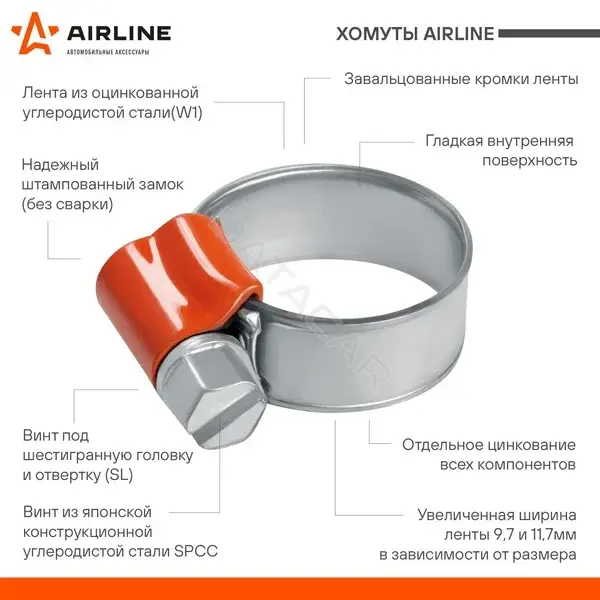 Клипсы, фиксаторы, зажимы Airline AHC-S-15