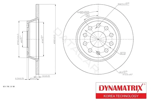 Тормозные диски DYNAMATRIX DBD1306