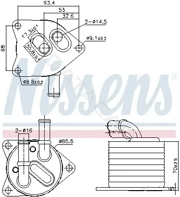 Масляный радиатор двигателя NISSENS 91396