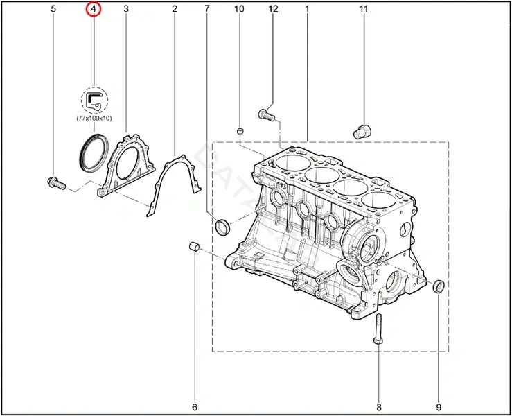 Сальник коленвала LADA 8450120690