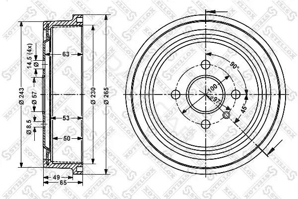 Тормозной барабан STELLOX 6025-3614-SX
