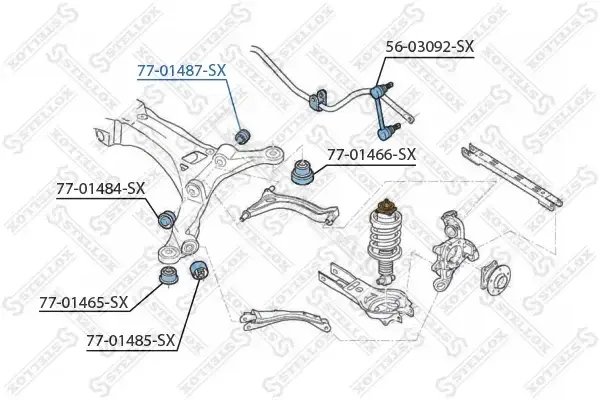 Сайлентблок рычага STELLOX 77-01487-SX