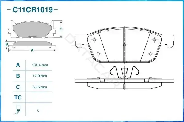 Тормозные колодки CWORKS C11CR1019
