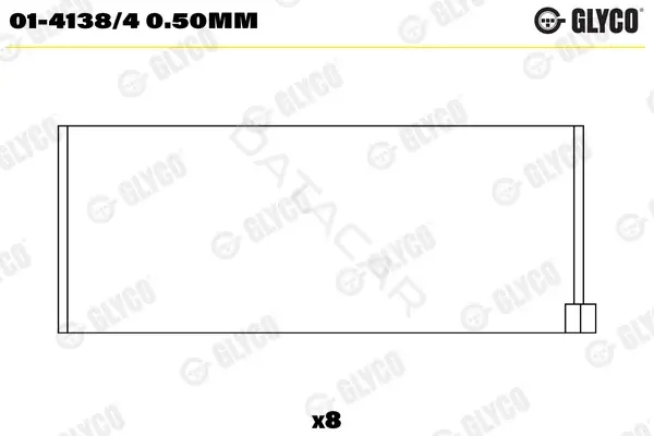 Вкладыши шатунные GLYCO 01-4138/40.50mm