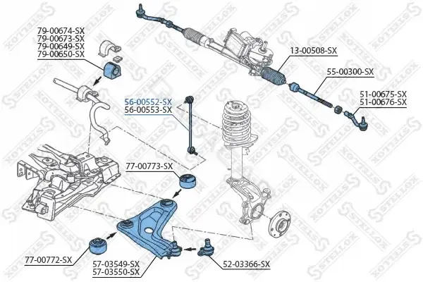 Стойки стабилизатора STELLOX 56-00552-SX