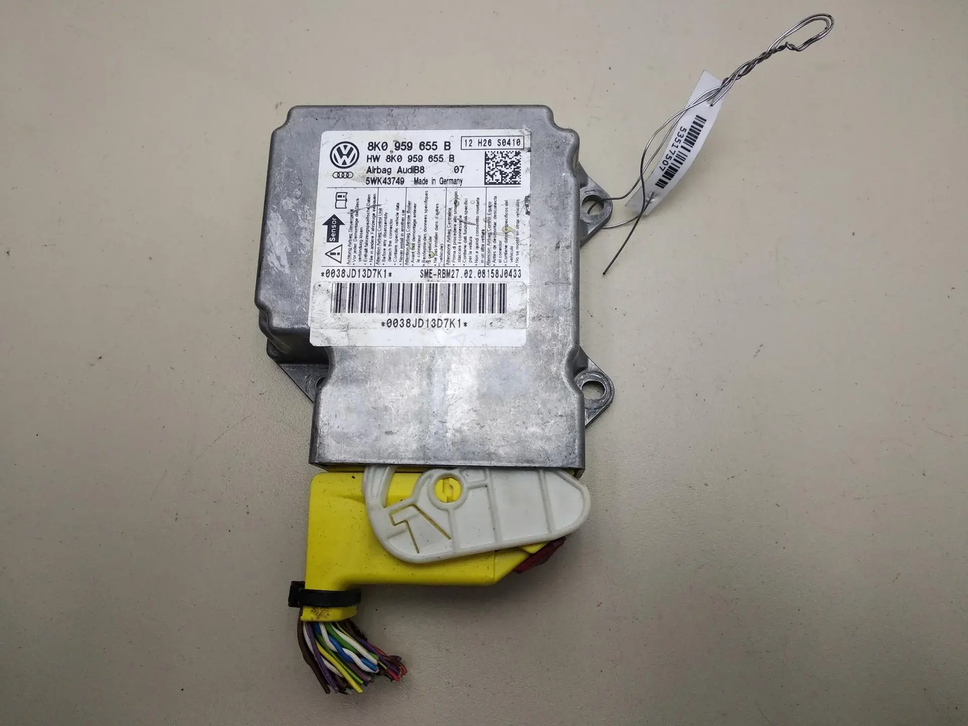 Блок управления подушками безопасности 8K0959655B