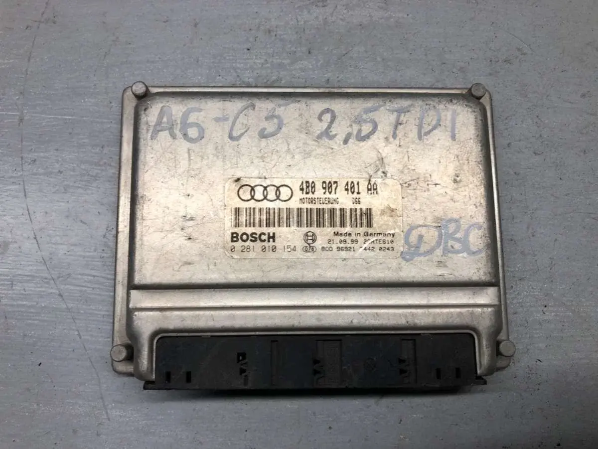 Блок управления двигателем 0281010154, 4B0907401AA, BOSCH